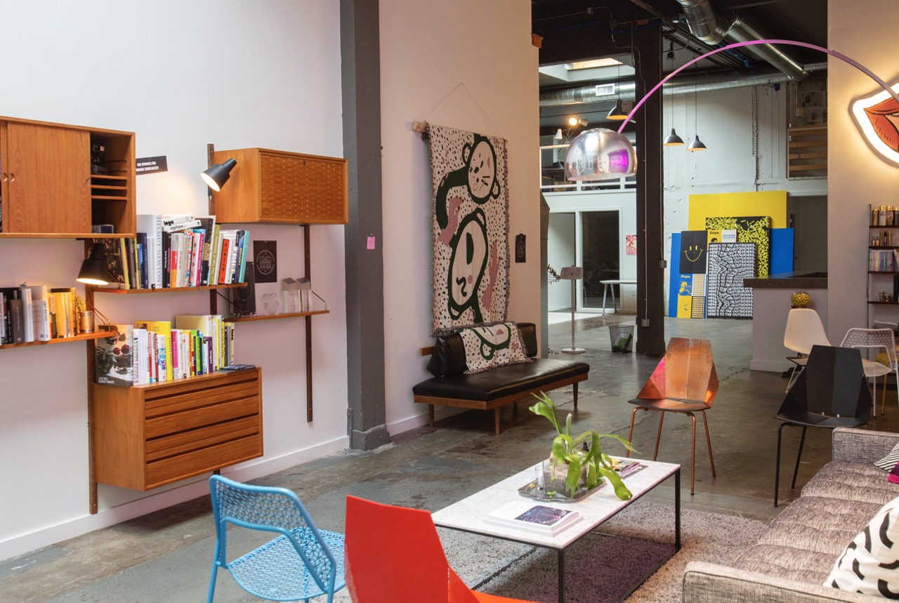 Cozy library area inside the Seattle office